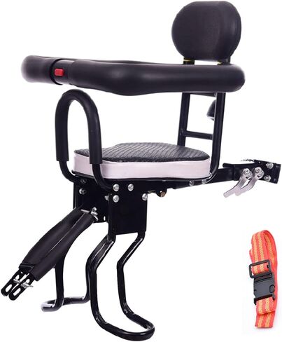 Front Bicycle Seat for Child, Front Mounted Child Bicycle Seat with Handrail Seat Belt and Pedal, with Installation Tools (UP to 100 Pound) in Kuwait