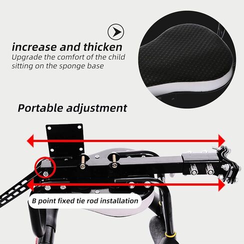 Front Bicycle Seat for Child, Front Mounted Child Bicycle Seat with Handrail Seat Belt and Pedal, with Installation Tools (UP to 100 Pound) in Kuwait