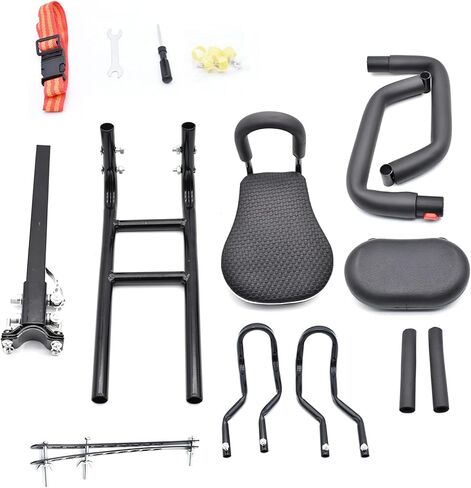 Front Bicycle Seat for Child, Front Mounted Child Bicycle Seat with Handrail Seat Belt and Pedal, with Installation Tools (UP to 100 Pound) in Kuwait