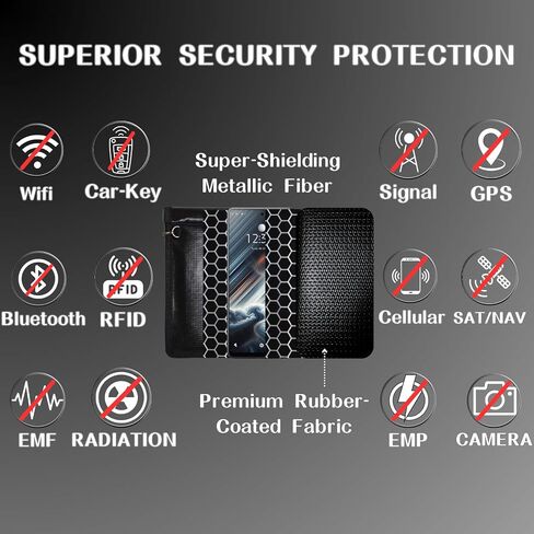 Large Faraday Bags, 2 Pack Portable Faraday Bag For Tablets & Phones & Car Keys, Anti-Theft Anti-Hacking EMP Proof Bag, Fire Resistant & Water Resistant Faraday Pouch(Black) in Saudi Arabia