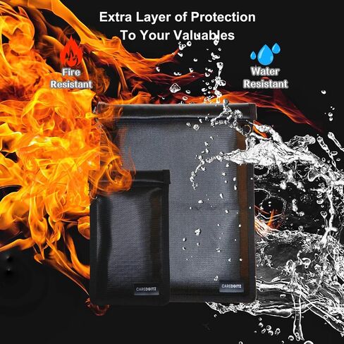 Large Faraday Bags, 2 Pack Portable Faraday Bag For Tablets & Phones & Car Keys, Anti-Theft Anti-Hacking EMP Proof Bag, Fire Resistant & Water Resistant Faraday Pouch(Black) in Saudi Arabia