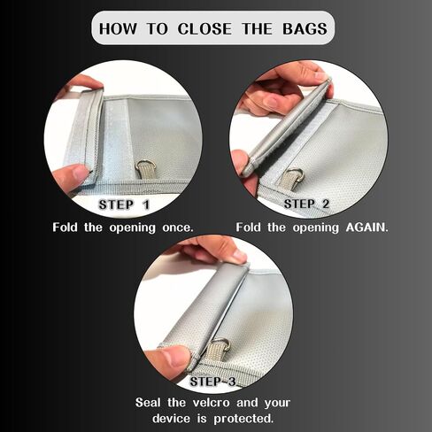 Large Faraday Bags, 2 Pack Portable Faraday Bag For Tablets & Phones & Car Keys, Anti-Theft Anti-Hacking EMP Proof Bag, Fire Resistant & Water Resistant Faraday Pouch(Black) in Saudi Arabia