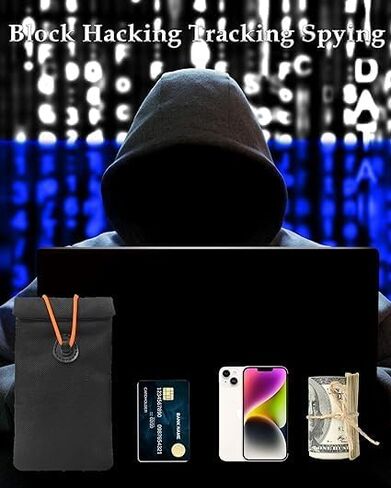 عبوتان من حقيبة فاراداي لمفاتيح السيارة والهواتف الذكية، وحقيبة حجب إشارة المفاتيح، وحماية السيارة ضد السرقة، وحقيبة حجب إشارة الدخول بدون مفتاح للهاتف الخلوي (أسود) in Saudi Arabia