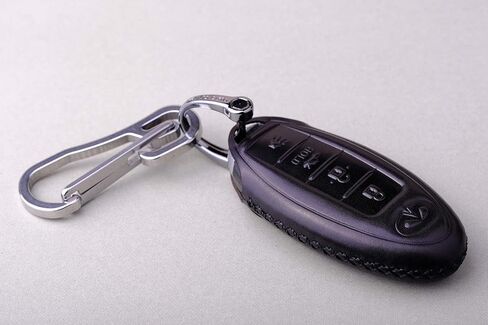 Calfskin Genuine Leather 2000-2018 Infiniti Infinity g35 qx56 fx35 q50 g37 m35 qx60 i35 qx80 q60 qx30 Key fob Cover case Holder only for 5 Buttons (4 Buttons) in Saudi Arabia