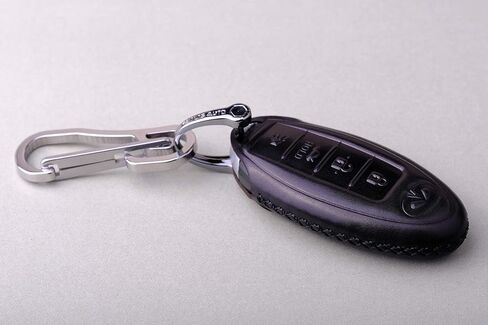 Calfskin Genuine Leather 2000-2018 Infiniti Infinity g35 qx56 fx35 q50 g37 m35 qx60 i35 qx80 q60 qx30 Key fob Cover case Holder only for 5 Buttons (4 Buttons) in Saudi Arabia