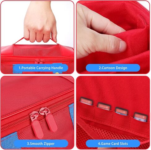 Switch Carry Case for Nintendo Switch/Lite/OLED, Portable Soft Shell Protective Storage Bag, Travel Case for Switch Console Pro Controller & Accessories in Saudi Arabia