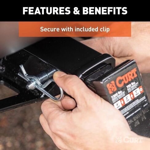 CURT 21581 دبوس ومشبك وصلة المقطورة، قطر 5/8 بوصة، يناسب جهاز استقبال 2 أو 2-1/2 بوصة، زنك شفاف in Kuwait