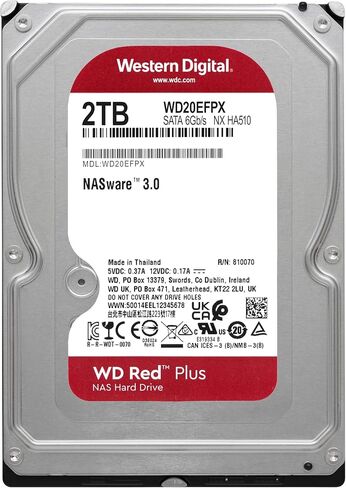محرك الأقراص الصلبة الداخلي ويسترن ديجيتال 8 تيرابايت WD Red Plus NAS - 5640 دورة في الدقيقة، SATA 6 جيجابايت/ثانية، CMR، ذاكرة تخزين مؤقت 256 ميجابايت، 3.5 بوصة - WD80EFPX in Saudi Arabia