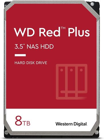 محرك الأقراص الصلبة الداخلي ويسترن ديجيتال 8 تيرابايت WD Red Plus NAS - 5640 دورة في الدقيقة، SATA 6 جيجابايت/ثانية، CMR، ذاكرة تخزين مؤقت 256 ميجابايت، 3.5 بوصة - WD80EFPX in Saudi Arabia