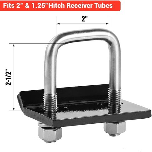 CZC AUTO Hitch Tightener 304 الفولاذ المقاوم للصدأ الثقيلة المضادة للحشرجة استقرار ل1.25 2 بوصة عقبة، خالية من الصدأ قفل أسفل عقبة مثبت لصينية وصلة البضائع الناقل الدراجة رف مقطورة الكرة جبل in Saudi Arabia