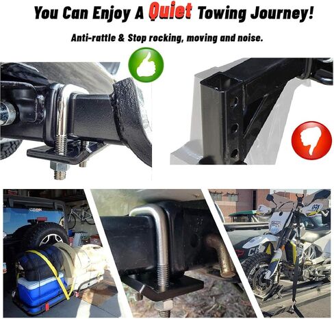 CZC AUTO Hitch Tightener 304 الفولاذ المقاوم للصدأ الثقيلة المضادة للحشرجة استقرار ل1.25 2 بوصة عقبة، خالية من الصدأ قفل أسفل عقبة مثبت لصينية وصلة البضائع الناقل الدراجة رف مقطورة الكرة جبل in Saudi Arabia