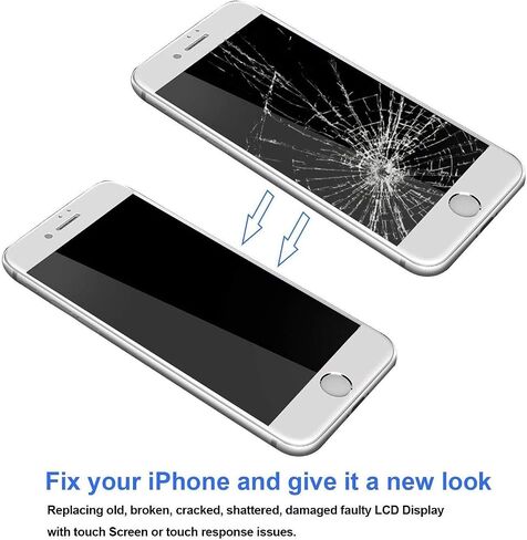 شاشة بديلة لهاتف iPhone 8 مقاس 4.7 بوصة أمامية LCD محول رقمي شاشة لمس ثلاثية الأبعاد A1863 A1905 A1906 مع أدوات إصلاح باللون الأبيض in Saudi Arabia