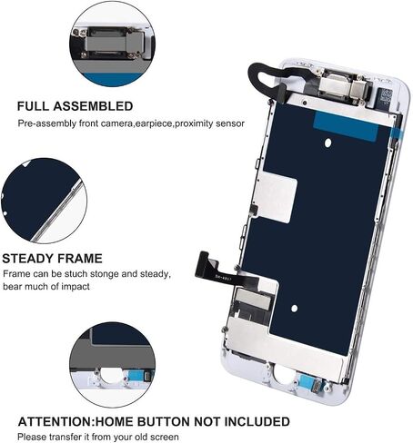 شاشة بديلة لهاتف iPhone 8 مقاس 4.7 بوصة أمامية LCD محول رقمي شاشة لمس ثلاثية الأبعاد A1863 A1905 A1906 مع أدوات إصلاح باللون الأبيض in Saudi Arabia