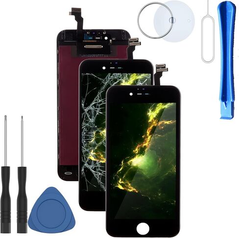 ZTR LCD Touch Screen Digitizer Frame Assembly Full Set LCD Touch Screen Replacement for iPhone 6 Plus 5.5 inch (Black) in Kuwait