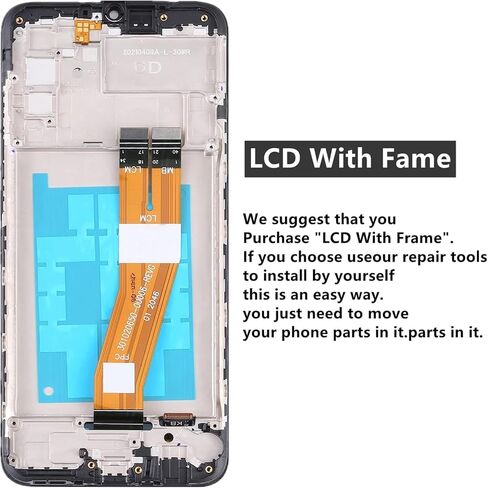 For Samsung A02s Screen Replacement kit for Samsung Galaxy A02s LCD Display A025a A025u s124dl Touch Screen Digitizer Assembly with Tools 6.5 inch (Black with Frame) in Kuwait
