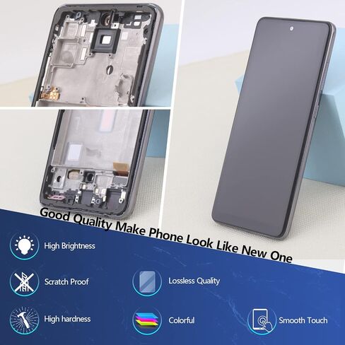 شاشة بديلة لشاشة Samsung Galaxy A52 5G لهاتف Samsung A52 5G A526U A526T A526V SM-A526A A526B A526U1 A526W مجموعة محول رقمي لشاشة LCD تعمل باللمس مع عدة (مع إطار) in Kuwait