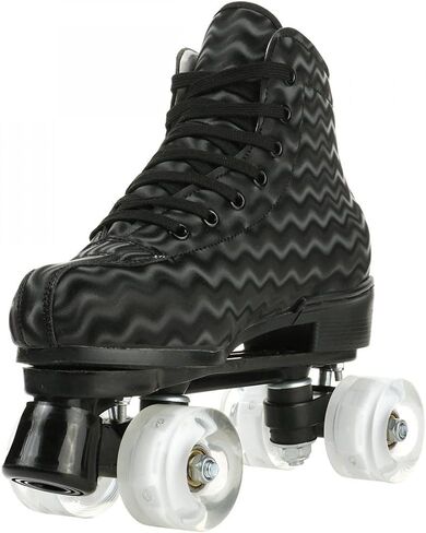 jessie Womens Roller-Skates Zebra Printed High-top Roller-Skates Four-Wheel Shiny Roller-Skates for Adult Youth Outdoor with Shoes Bag in Kuwait