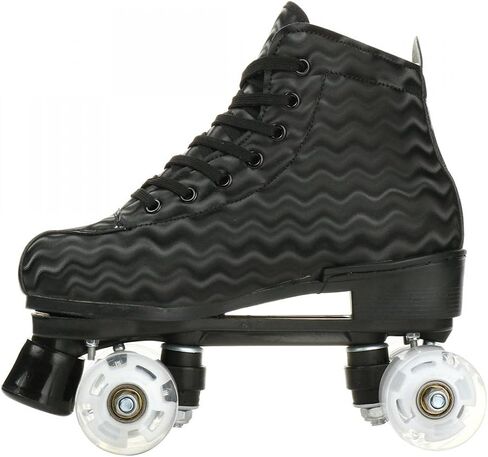 jessie Womens Roller-Skates Zebra Printed High-top Roller-Skates Four-Wheel Shiny Roller-Skates for Adult Youth Outdoor with Shoes Bag in Kuwait