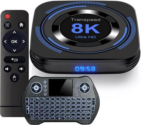 Android TV Box 12.0 4GB 64GB TV Box Android 2023 يدعم 8K Dual-WiFi 2.4G 5.8G Android Box H618 شرائح مع HDR10 BT5.0 USB 2.0 3D Ethernet مع لوحة مفاتيح صغيرة بإضاءة خلفية in Kuwait