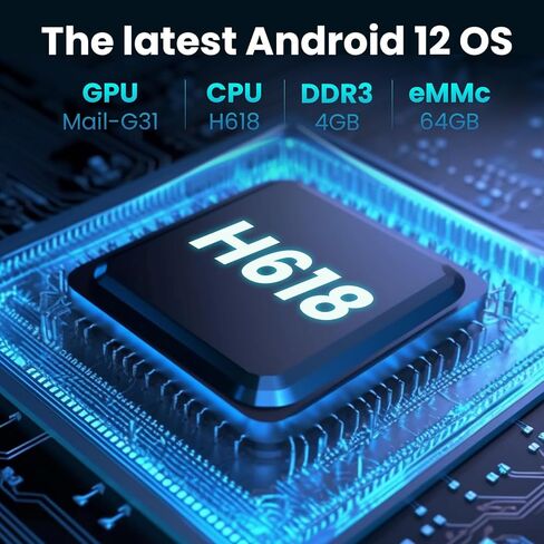 Android TV Box 12.0 4GB 64GB TV Box Android 2023 يدعم 8K Dual-WiFi 2.4G 5.8G Android Box H618 شرائح مع HDR10 BT5.0 USB 2.0 3D Ethernet مع لوحة مفاتيح صغيرة بإضاءة خلفية in Kuwait