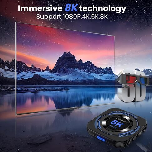 Android TV Box 12.0 4GB 64GB TV Box Android 2023 يدعم 8K Dual-WiFi 2.4G 5.8G Android Box H618 شرائح مع HDR10 BT5.0 USB 2.0 3D Ethernet مع لوحة مفاتيح صغيرة بإضاءة خلفية in Kuwait