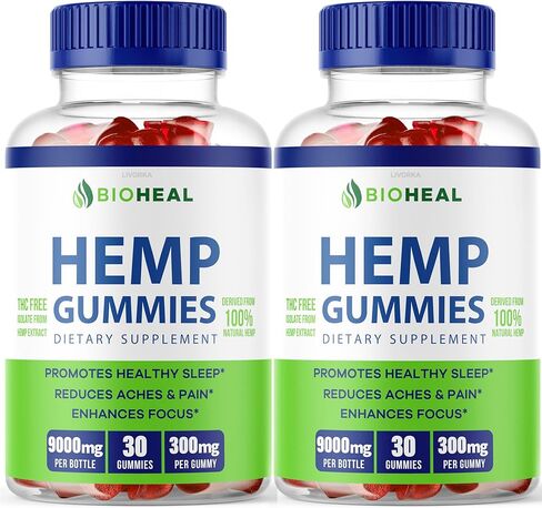 عبوتان - علكة بيو هيل. BioHealGummie, Bio Heal 60 علكة لمدة شهرين، علكات Bio Heal Hemp 9000 ملغ لكل زجاجة، علكات BioHeal in Kuwait