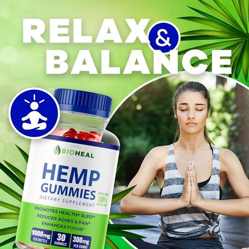 عبوتان - علكة بيو هيل. BioHealGummie, Bio Heal 60 علكة لمدة شهرين، علكات Bio Heal Hemp 9000 ملغ لكل زجاجة، علكات BioHeal in Kuwait