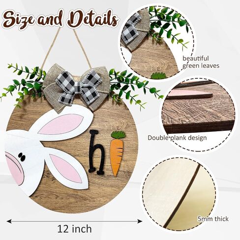 Welcome Door Sign Hanging Spring Summer Bee Gnome Wooden Sign Farmhouse Honey Bumble Bee Wood Front Door Hanger for Bedroom Living Room Indoor Outdoor Kitchen Home Decor in Saudi Arabia