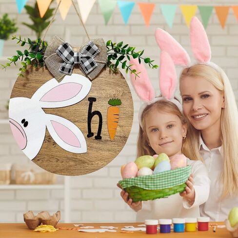 Welcome Door Sign Hanging Spring Summer Bee Gnome Wooden Sign Farmhouse Honey Bumble Bee Wood Front Door Hanger for Bedroom Living Room Indoor Outdoor Kitchen Home Decor in Saudi Arabia