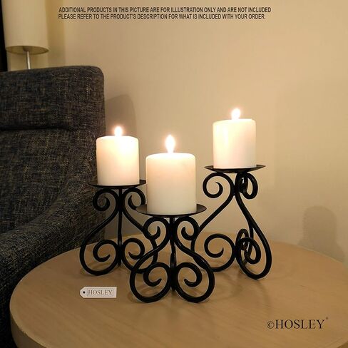 تضيء Hosley® بأناقة مع مجموعتنا المكونة من 3 حوامل أعمدة LED للشموع الحديدية - كبيرة 7 بوصات، متوسطة 6 بوصات، صغيرة 5 بوصات عالية لديكور منزلي أنيق ومتعدد الاستخدامات in Saudi Arabia