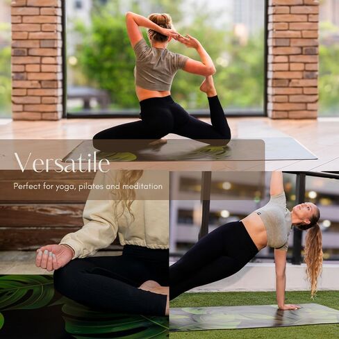 سجادة يوجا كبيرة جدًا - بساط يوجا غير قابل للانزلاق بسمك 4 مم للتمارين واللياقة البدنية لليوجا الساخنة، بساط يوجا مطاطي من البولي يوريثان للبيلاتيس، وحزام حمل حر قابل للتمدد متضمن للتمرين في صالة الألعاب الرياضية المنزلية in Kuwait