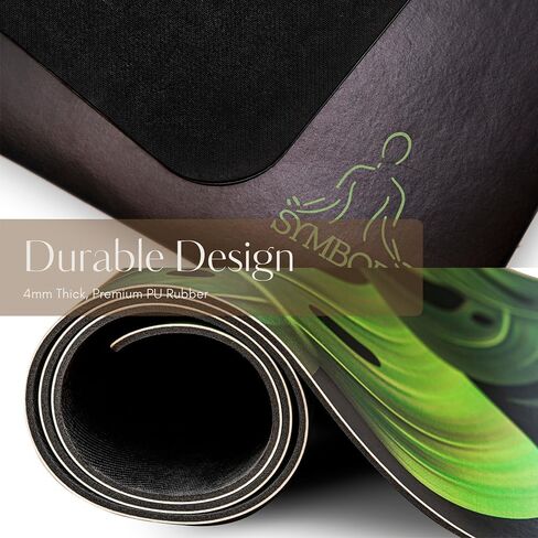 سجادة يوجا كبيرة جدًا - بساط يوجا غير قابل للانزلاق بسمك 4 مم للتمارين واللياقة البدنية لليوجا الساخنة، بساط يوجا مطاطي من البولي يوريثان للبيلاتيس، وحزام حمل حر قابل للتمدد متضمن للتمرين في صالة الألعاب الرياضية المنزلية in Kuwait