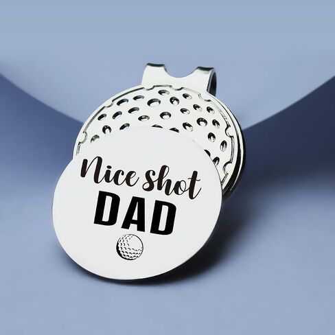 Nice Shot Dad Golf Ball Marker Best Father Gift- Funny Golf Marker with Magnetic Hat Clip Golf Novelty Gift - Golf Accessories Gifts for Dad Golf Lovers Golfer Men in Saudi Arabia
