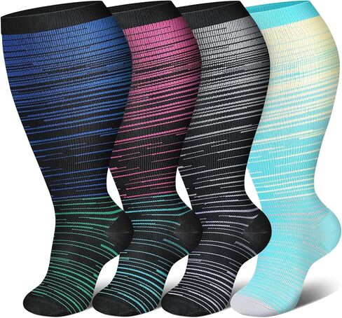 3 أزواج من الجوارب الضاغطة بمقاس كبير من جينوفيجا للسفر للرجال والنساء in Kuwait