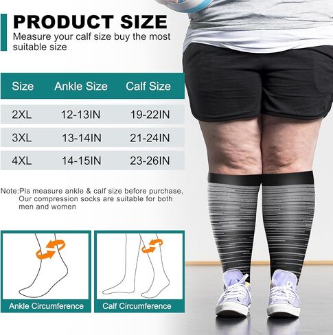 3 أزواج من الجوارب الضاغطة بمقاس كبير من جينوفيجا للسفر للرجال والنساء in Kuwait