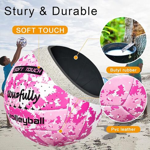 Wuzfully Volleyball Official Size 5,Soft Volleyballs for Backyard Beach Park Play Games Practice Volleyball for Beginner Teenager(Best Gift) in Saudi Arabia
