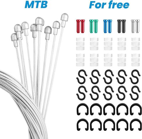 10PCS 1.7M Bike Brake Wire Set for Road Bike, free end caps and end sleeves in Kuwait