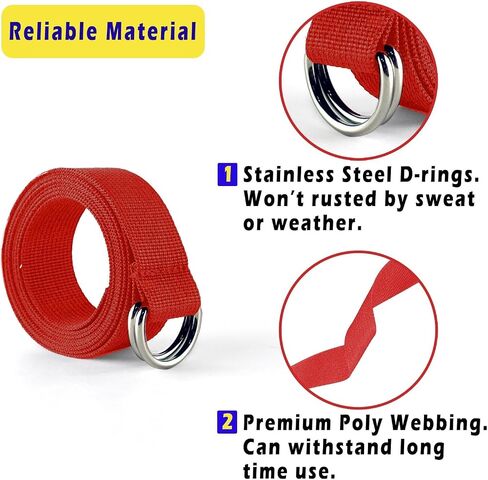 Web Football Belt with Two Stainless Steel D Rings 52' Football Pants Belt for Men Women Kids Youth Boys Girls in Saudi Arabia