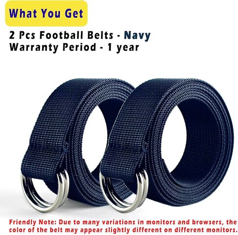 Web Football Belt with Two Stainless Steel D Rings 52' Football Pants Belt for Men Women Kids Youth Boys Girls in Saudi Arabia