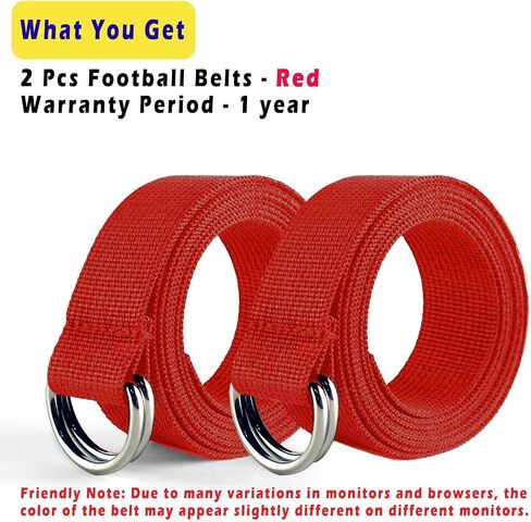 Web Football Belt with Two Stainless Steel D Rings 52' Football Pants Belt for Men Women Kids Youth Boys Girls in Saudi Arabia