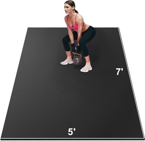 سجادات تمرين كبيرة جدًا 6 × 4/7 × 5/9 × 6/10 × 6-7 مم سجادة رياضية سميكة فائقة المتانة وغير قابلة للانزلاق لأرضيات الصالة الرياضية المنزلية، مثالية للقلب واللياقة البدنية وغير سامة وغير قابلة للانزلاق حافية القدم لممارسة اليوغا in Kuwait