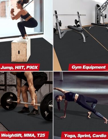 7' x 5' x 7mm Extra Large Exercise Mat, [35 Sq.Ft] Heavy-Duty & Extreme Non-Slip Rubber Gym Flooring for Home Gym, Pro Yoga Mat Gym Mat for Home Workout & Exercise Equipment, Shoe-Friendly in Saudi Arabia