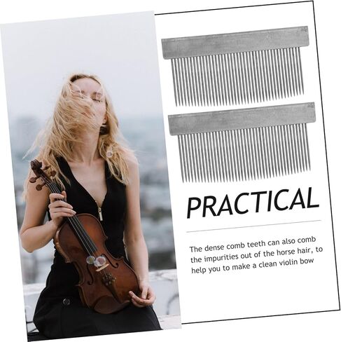 2 قطعة مشط ذيل حصان القوس أمشاط شعر الحصان Erhu القوس أدوات تمشيط الشعر الكمان القوس صنع أدوات الكمان القوس أدوات تمشيط Erhu القوس مشط الشعر الملحقات الكمان القوس الشعر مشط الحديد المعدني in Kuwait