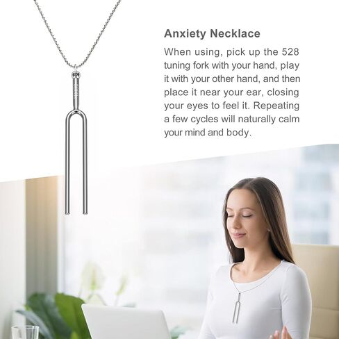 528 هرتز ضبط شوكة القلق قلادة قلادة أدوات التأمل تردد أجهزة الشفاء الذهن الإجهاد الإغاثة هدية للنساء in Kuwait