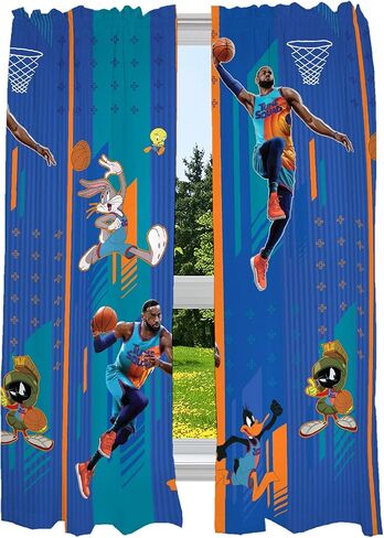 مجموعة ستائر نافذة غرفة الأطفال من فرانكو، مقاس 82 × 63 بوصة، Space Jam 2 A New Legacy in Saudi Arabia