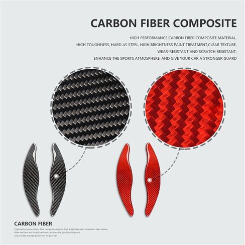Carbon-Fiber Paddle-Shifter Cover for KIA Stinger - Paddle Shifter Extension,Car Refitting Decoration Accessories,Compatible with Stinger in Saudi Arabia