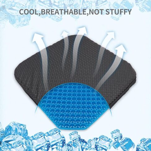 Gel Seat Cushion, Double Layer Egg Gel Cushion for Pressure Relief, Seat Cushion for The Car,Office,Wheelchair&Chair.Breathable Design,Durable,Portable in Saudi Arabia