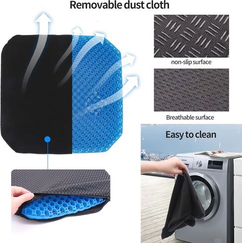 Gel Seat Cushion, Double Layer Egg Gel Cushion for Pressure Relief, Seat Cushion for The Car,Office,Wheelchair&Chair.Breathable Design,Durable,Portable in Saudi Arabia