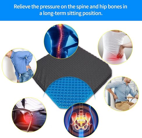 Gel Seat Cushion, Double Layer Egg Gel Cushion for Pressure Relief, Seat Cushion for The Car,Office,Wheelchair&Chair.Breathable Design,Durable,Portable in Saudi Arabia