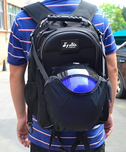 حقيبة ظهر للدراجة النارية سعة 35 لتر من d'yallee، حقيبة ظهر مضادة للماء بهيكل صلب وحقائب أمتعة للدراجات النارية للرجال مع غطاء للمطر in Kuwait